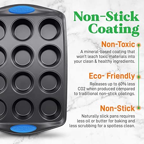 NutriChef 6-Piece Baking Pan Set - Carbon Steel Stackable Bakeware