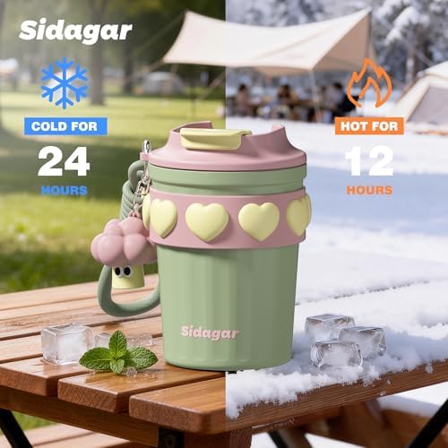 SDGA+ 12 oz Travel Coffee Mug Spill Proof Leak Proof, Stainless Steel