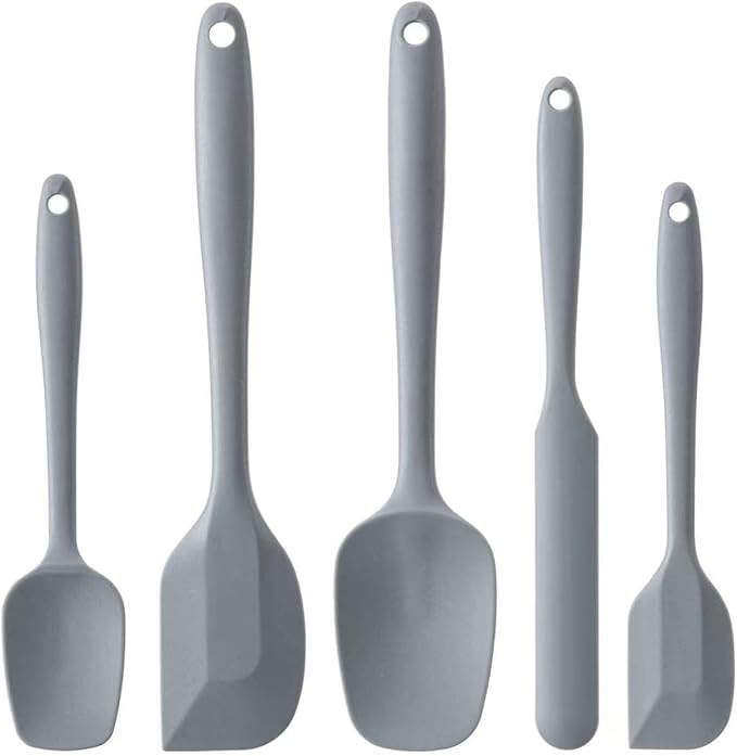 Silicone Spatula Set, 5 Piece Food Grade Rubber Spatulas by Hoewina