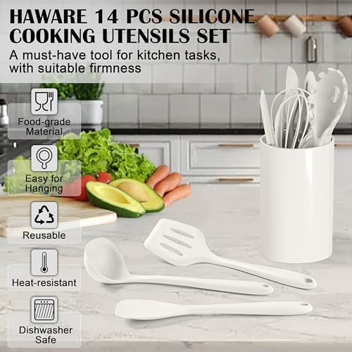 HaWare Kitchen Utensils, 14 PCS Silicone Cooking Utensils Set, Heat