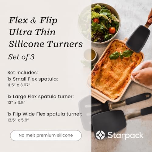 StarPack Premium Flexible Silicone Spatula Set - 3 Spatulas for