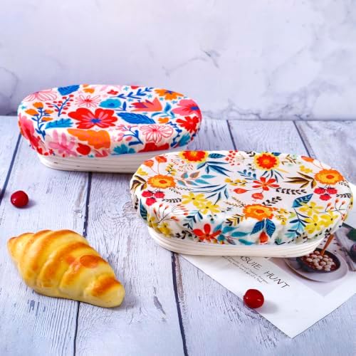 Set of 2 Oval Beeswax Bread Proofing Baskets