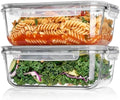 Vtopmart 2 Pack 1860ml/63oz Glass Storage Containers, Grey