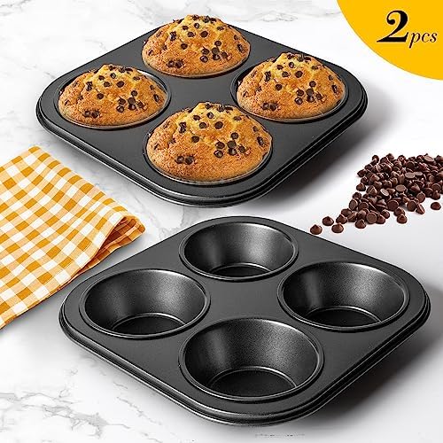 Yomvzake Air Fryer Muffin Pan, 2 Pack Cupcake Molds for Air Fryer