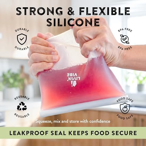 Reusable Silicone Food Storage Bags – Set of 4 Multicolor