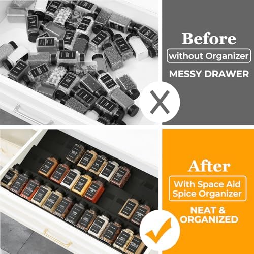 Famhap Spice Drawer Organizer Expandable 36 PCS