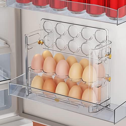 Reversible Egg Holder for Refrigerator and Countertop, 30 Eggs