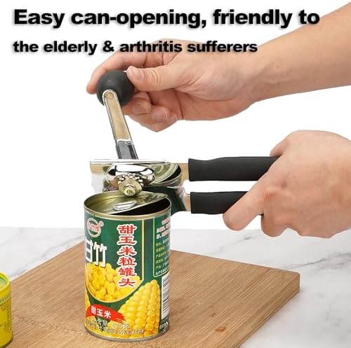 Manual Can Opener Heavy Duty Smooth Edge - Bottle Opener Combo for