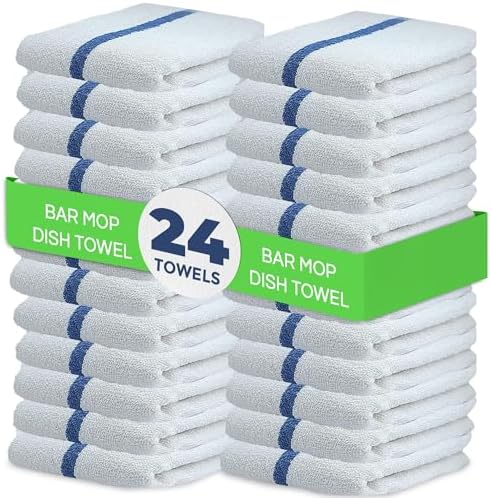 Towels N More 24 Pk 16x19 Cotton Kitchen Cleaning 30 Oz Bar Mop Towel