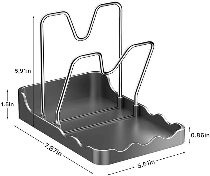 Pot lid Holder And Spoon Rest, 2 Layers Lid And Spoon Rest Pot Lid Organizer - Image 2
