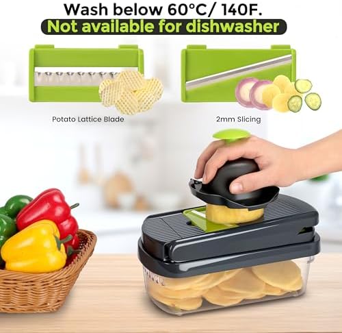 Yusshn Vegetable Chopper, 12-in-1 Food Veggie Chopper Cutter with Container