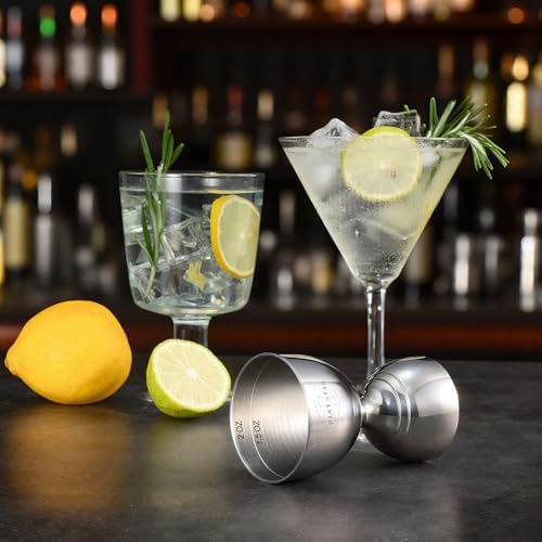 Stainless Steel Cocktail Jigger 2 Pack, Commercial Bar Tool for