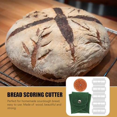 Bread Dough Scoring Tool with Replaceable Blades and Wooden Handle