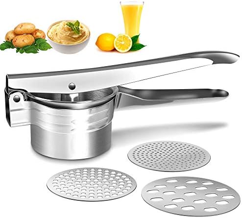 Potato Ricer Stainless Steel Masher, Large Capacity 15oz Potato Masher
