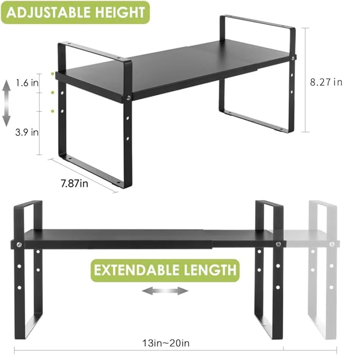 Across-Star Expandable Cabinet Shelf Organizer Rack, Stackable Kitchen Counter - Image 3