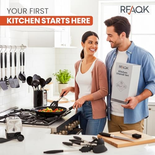 RFAQK 40PCs Silicone Cooking Utensil Set, 446℉