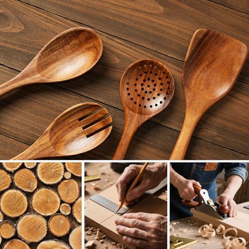 10-Piece Teak Wooden Utensil Set