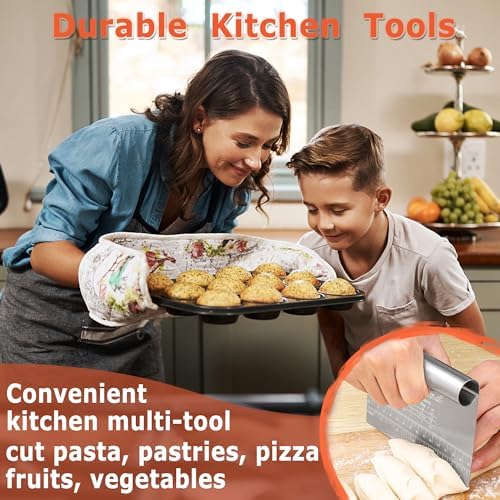 Bench Scraper Dough Pastry Cutter Stainless Steel Blade Kitchen Baking