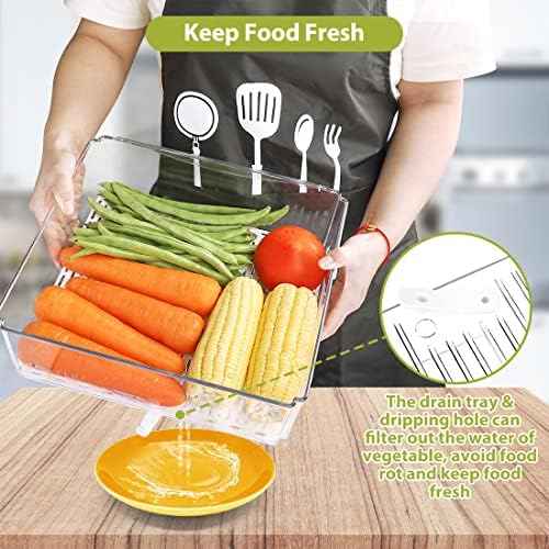 10 Pack Refrigerator Pantry Organizer Bins with Lids, Fridge Organizer Bins