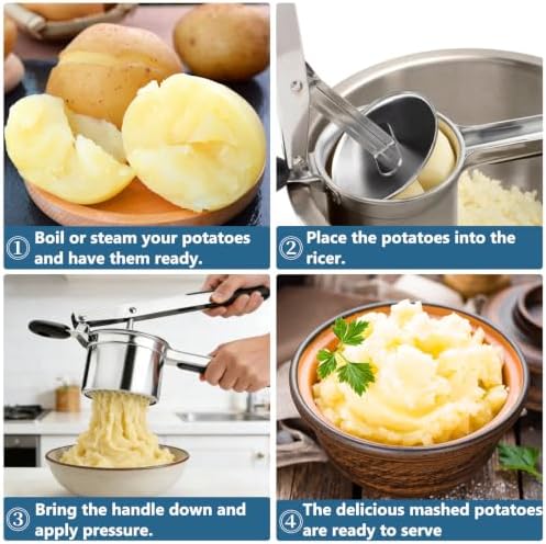 DECORWELL Potato Ricer with 4 Interchangeable Discs, Heavy Duty