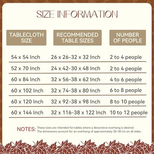 Romanstile Fall Thanksgiving Rectangle Tablecloth 60 x 84 Inch, Orange
