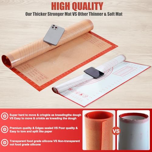 36 x 24 Inch Silicone Pastry Mat with Measurements