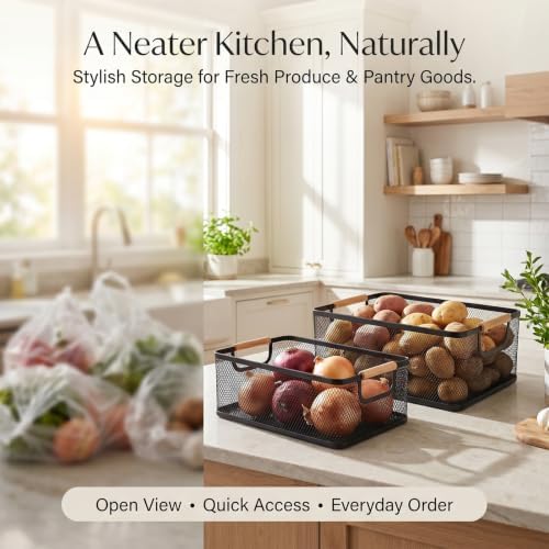 Potato and Onion Storage Bin, Set of 2 Potato Storage Onion Holder