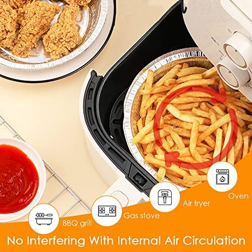 Non-Stick Round Disposable Air Fryer Aluminum Foil Liners 50PCS
