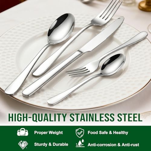 ENLOY 20 Piece Silverware Flatware Set, Stainless Steel Cutlery Set
