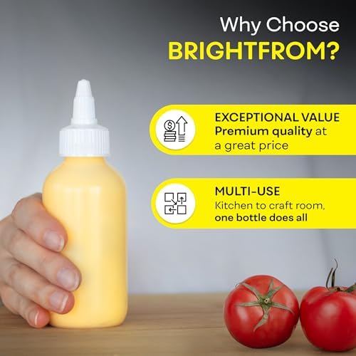 BRIGHTFROM Condiment Squeeze Bottles - 4 OZ Squirt Empty Bottles