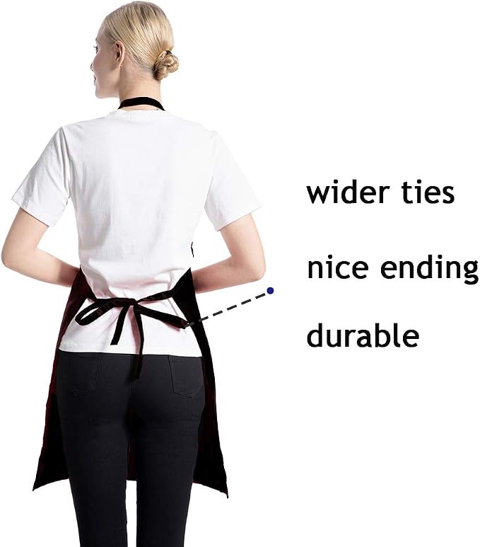 12 Pcs Bib Bulk Black Aprons for Women Men Adult Girls Unisex - Image 5