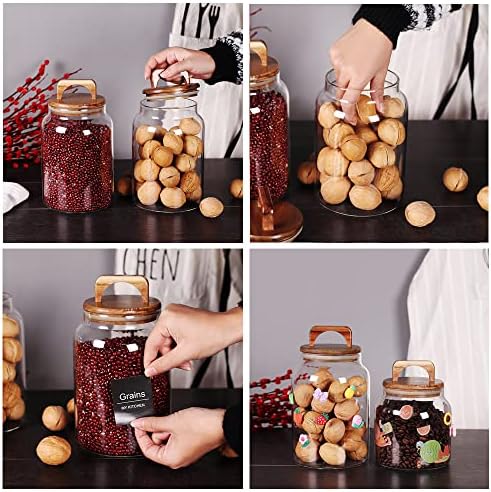 SAIOOL Glass Kitchen Canister Set of 2