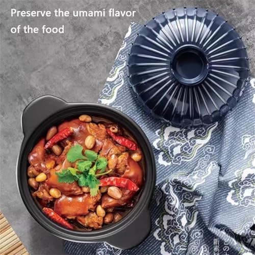 Clay Pot for Cooking, 1.7 Quart Ceramic Pot for Cooking with Lid