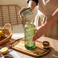 Bedside Water Carafe and Glass Set, 21.6 Oz Glass Pitcher with 6 Oz