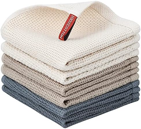 Nialnant 6 Pack Kitchen Towels and Dishcloths Sets,100% Cotton Soft