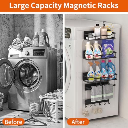 5-Pack Magnetic Shelf Laundry Organizer for Washing Machine