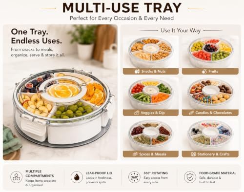 2 Pack Rotating Snackle Box Container with Lid & Handle| Snack Storage