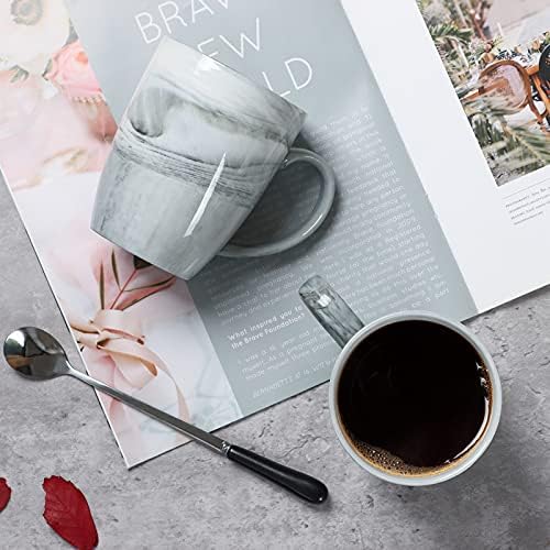 14 OZ Marble Coffee Mugs, M067 Novelty Marble Ceramic Cup for Home and