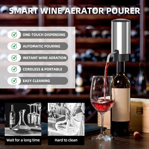 Wine Gifts-Electric Wine Opener and Aerator Set- Rechargeable Wine