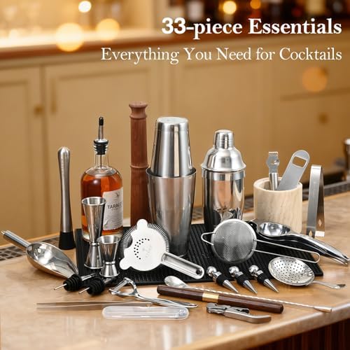 Etens 33-Piece Pro Bartender Kit, Bar Tools Cocktail Shaker Set for