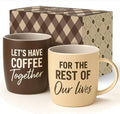 Triple Gifffted Lets Have Coffee Together Mug Set For Couples, 13oz