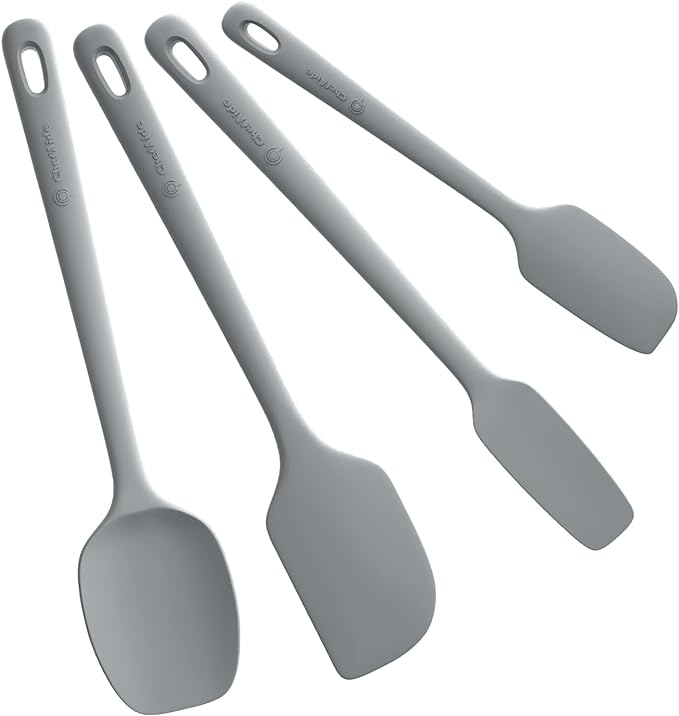 ChefAide 4 Pieces Silicone Spatula Set, Food Grade Rubber Spatula, Upgrade by ChefAide