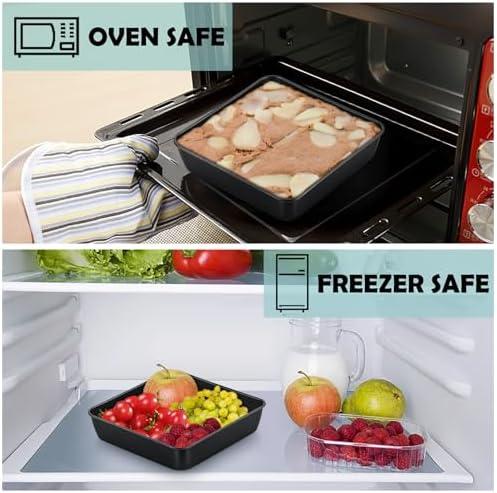 TeamFar 6x6 Inch Square Baking Pans, Coated Square Cake Brownie