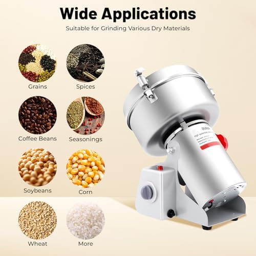 Electric Grain Mill Grinder, 2500g, 4500W