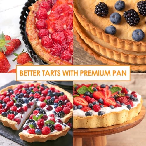 Gutsdoor Pie, Tart & Quiche Pan with Removable Bottom Nonstick Round