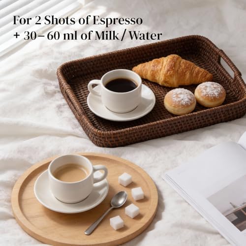 DOWAN 4 Ounce Stackable Espresso Cups, Porcelain Espresso Cups with