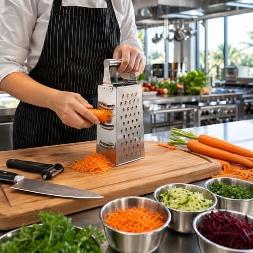 Restaurantware Met Lux Cheese Grater 1 Heavy-Duty Box Grater - With 4