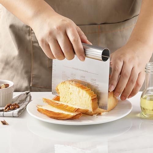 2PCS Dough Pastry Bench Cutter Scraper, OLULU Stainless Steel Kitchen