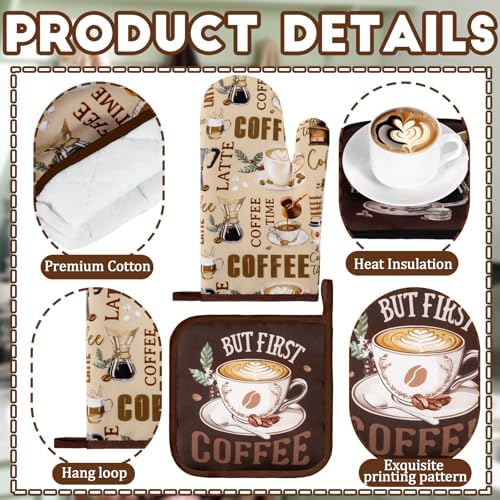 Fourluoo 8-Piece Coffee Kitchen Towels and Pot Holders