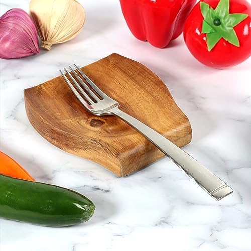 Potted Pans Wooden Spoon Rest - Acacia Wood Stove Top Spoon Holder